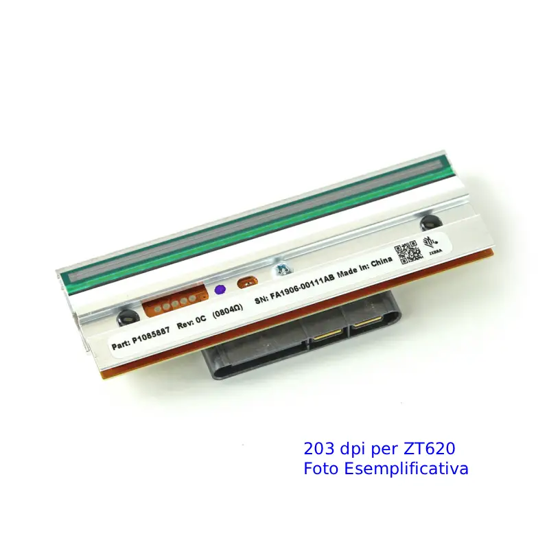 Testina di Stampa Originale Zebra 203 dpi per ZT620 (P1083320-015)