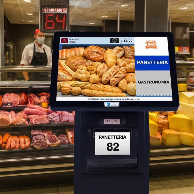 Sistema Eliminacode MicroTouch Stand Alone con Stampante Integrata e Piantana - immagine 2