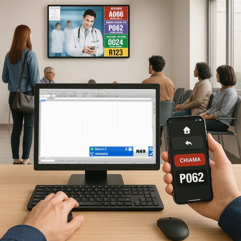 Sistema Eliminacode Multiservizio MICROTOUCH per monitor multimediale gestione code e promozioni - immagine 2